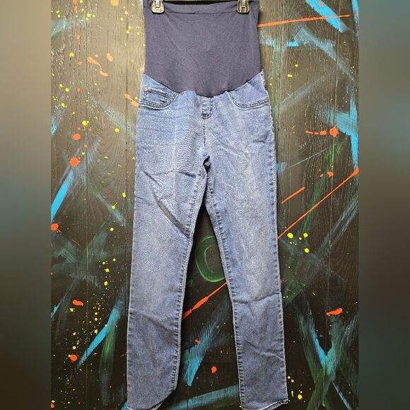 Women's Indigo Blue Maternity Blue Jeans Size Medium‎ - Picture 1 of 7